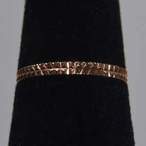 14k Rose Gold Engraved Band Ring - Size 4